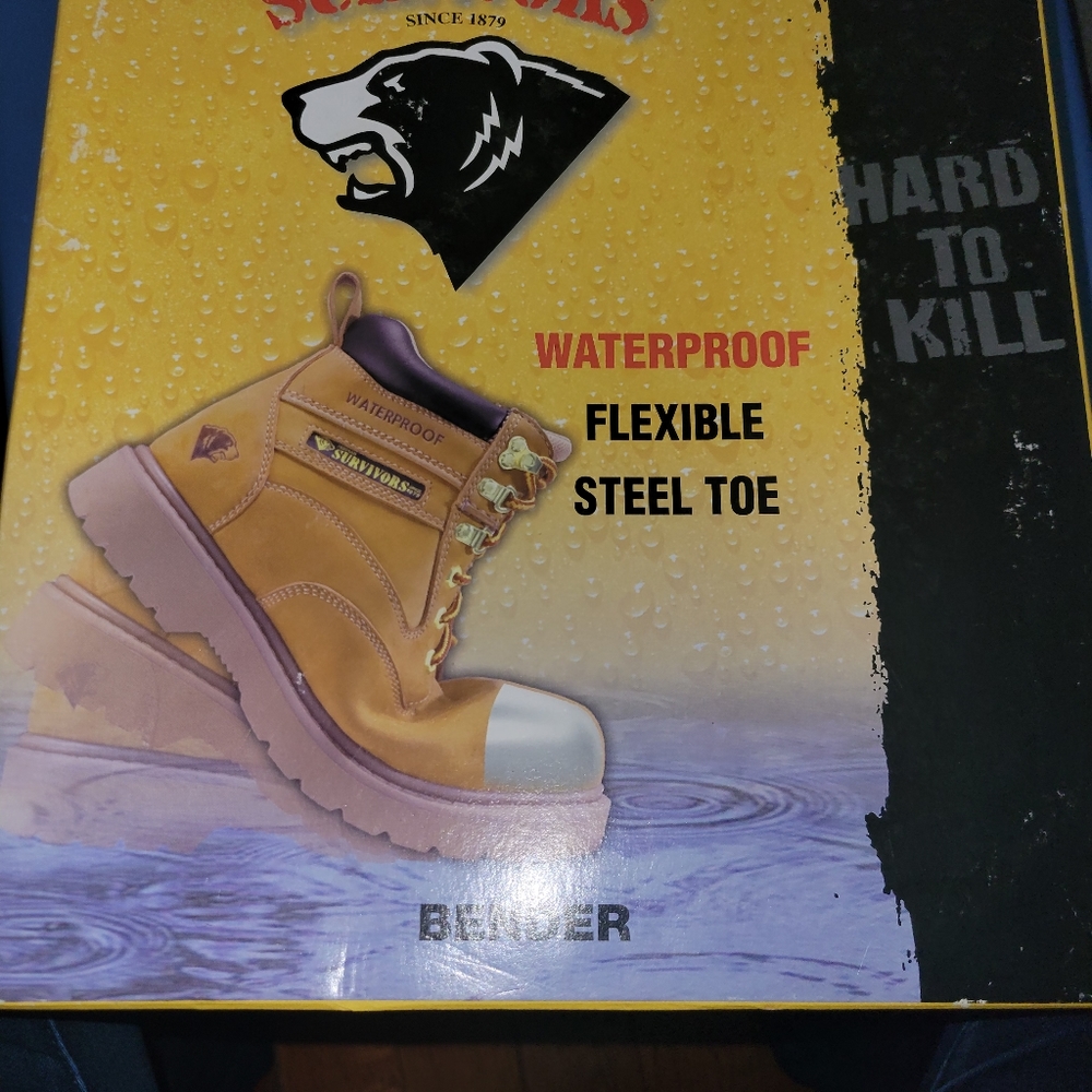 Men steel toe construction boots